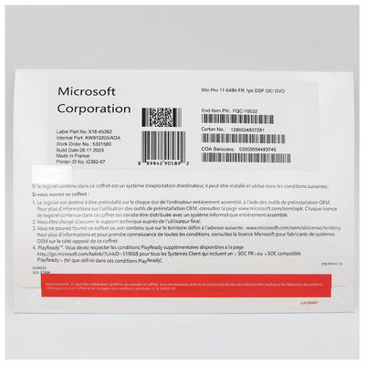 Microsoft Windows 11 Pro 64-Bit French DVD OEM System Builder Pack for New PC