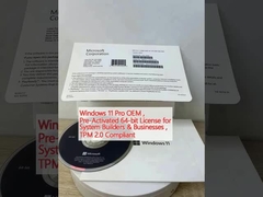 উইন্ডোজ 11 প্রো OEM, সিস্টেম বিল্ডার এবং ব্যবসার জন্য প্রাক-সক্রিয় 64-বিট লাইসেন্স, TPM 2.0 সম্মতিপূর্ণ